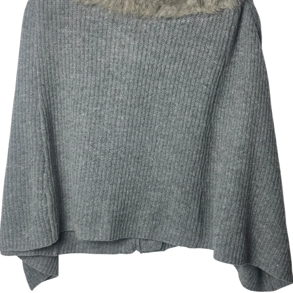NEW Nordstrom Lamb's Wool Blend Faux Fur Wrap Shawl Cardigan Luxury Chic OS